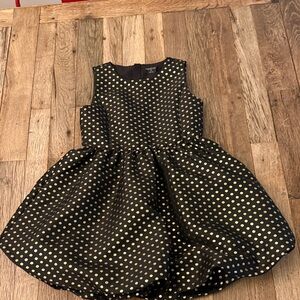 J. Crew Black Dress with Gold Polka Dots